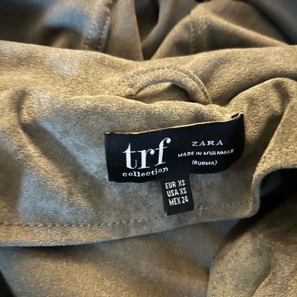 Zara suede olive green coat - Picture 2 of 3